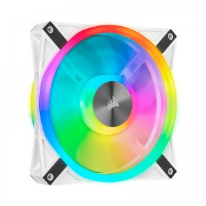 Ventoinha 140mm Corsair 1250RPM iCUE QL140 RGB 4 Pinos PWM White (Single Pack)